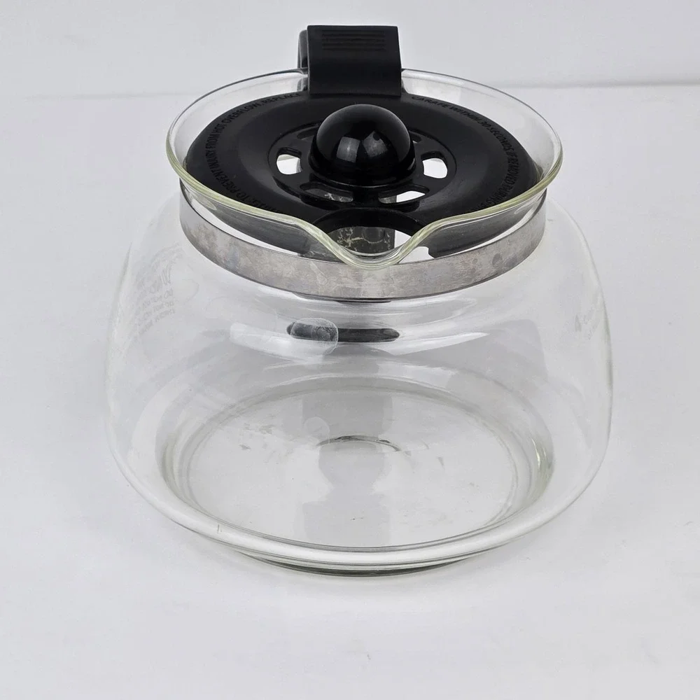 MR COFFEE 4‎ CUP GLASS REPLACEMENT POT CARAFE DECANTER BLACK Lid WITH Handle